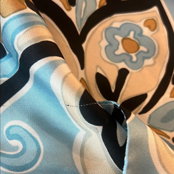 Zara Womens Blue Paisley Pattern 3/4 Sleeve Button Up Blouse, Large - Picture 6 of 6